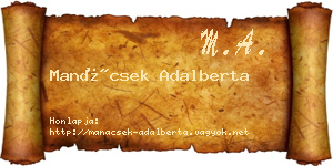 Manácsek Adalberta névjegykártya